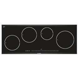 Bosch PIE975N14E Ceramic Induction Hob, Black/Brushed Steel Trim